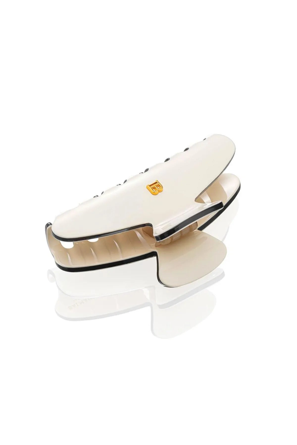 Cellulose Acetate Pince à cheveux Medium White/Black