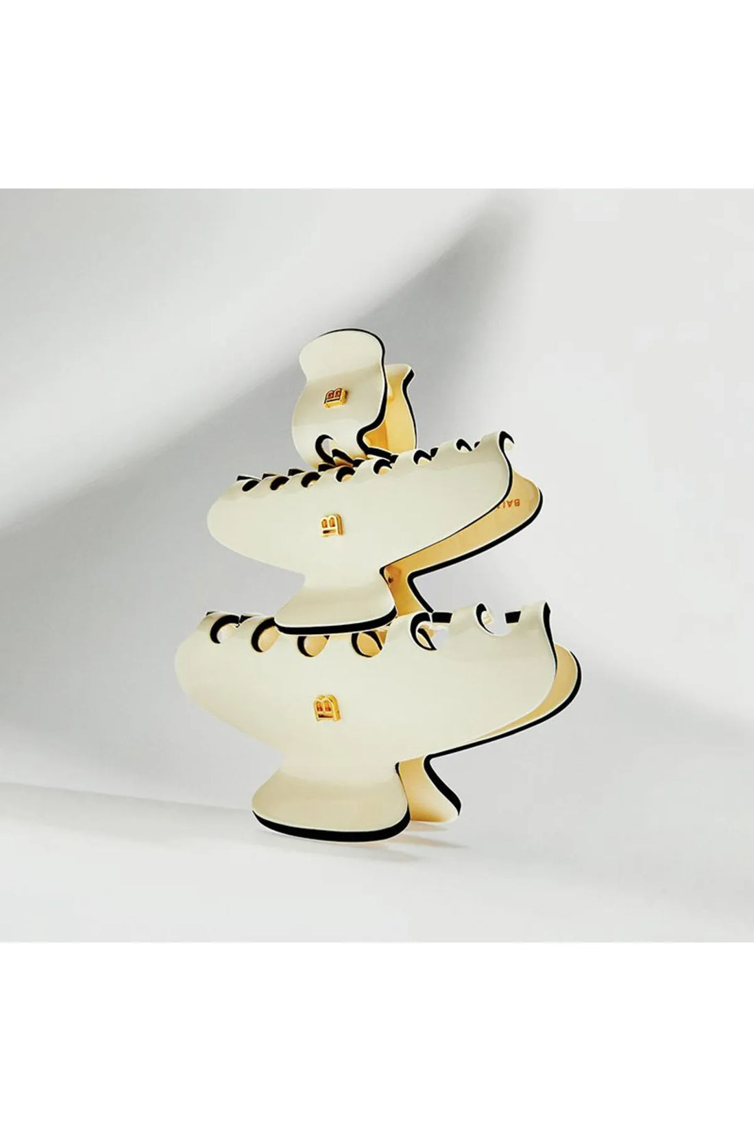 Cellulose Acetate Pince à cheveux Medium White/Black