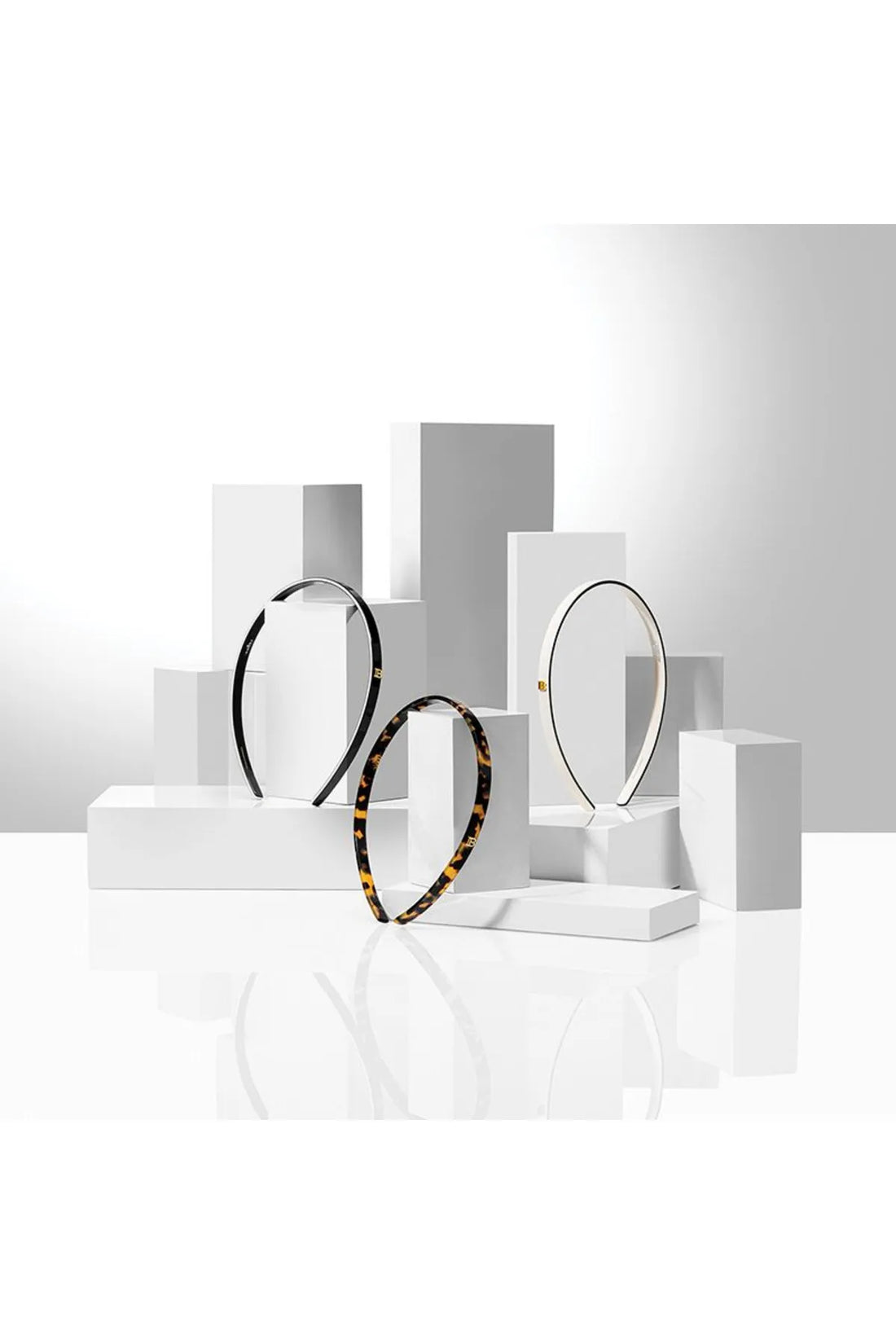 Cellulose Acetate Headband White/Black Small