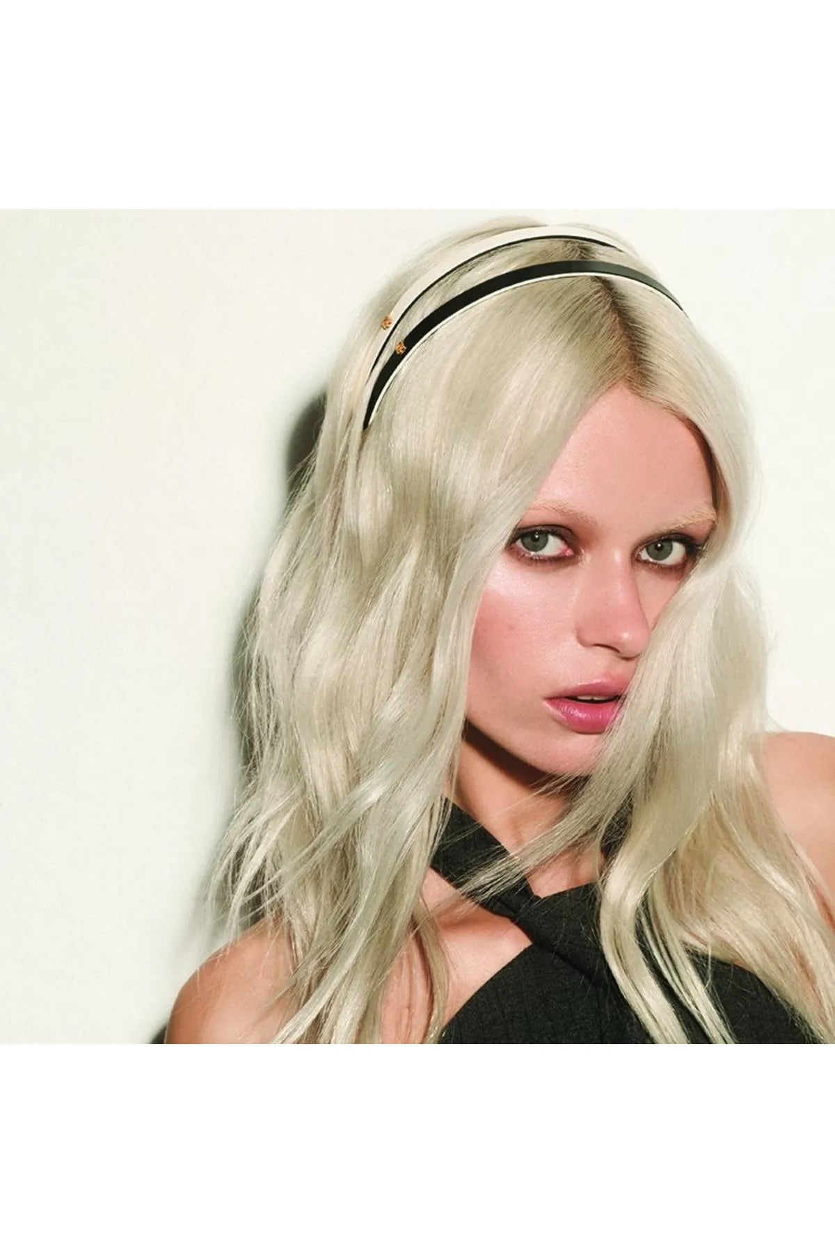 Cellulose Acetate Headband Black/White Small