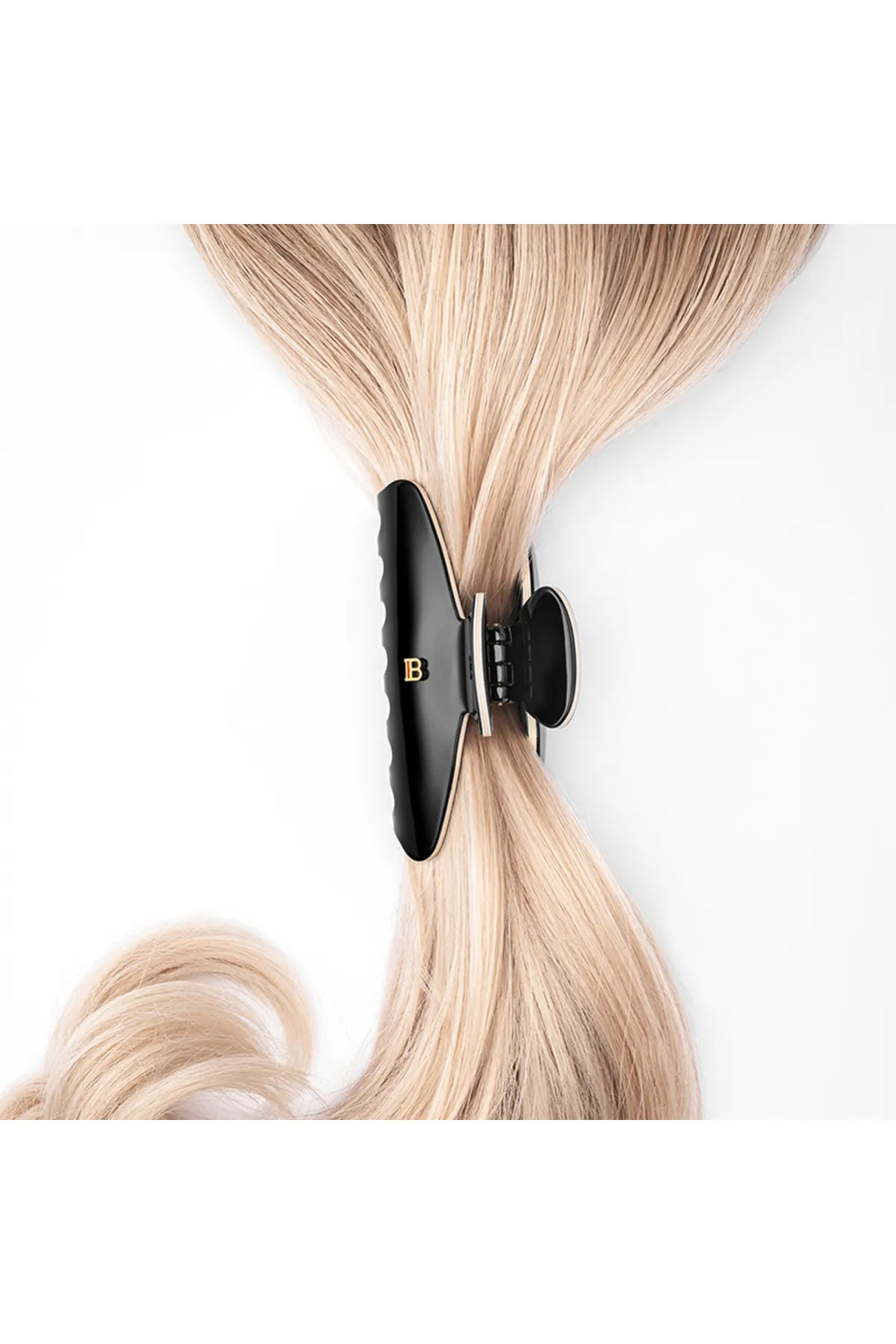 Cellulose Acetate Pince a Cheveux Large Black/White