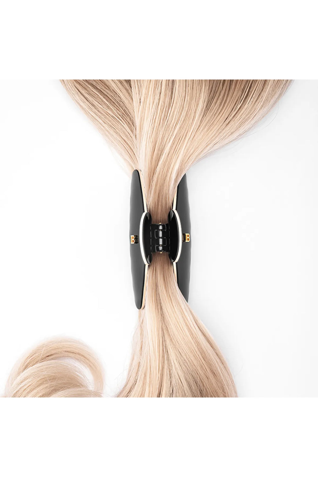Cellulose Acetate Pince a Cheveux Large Black/White