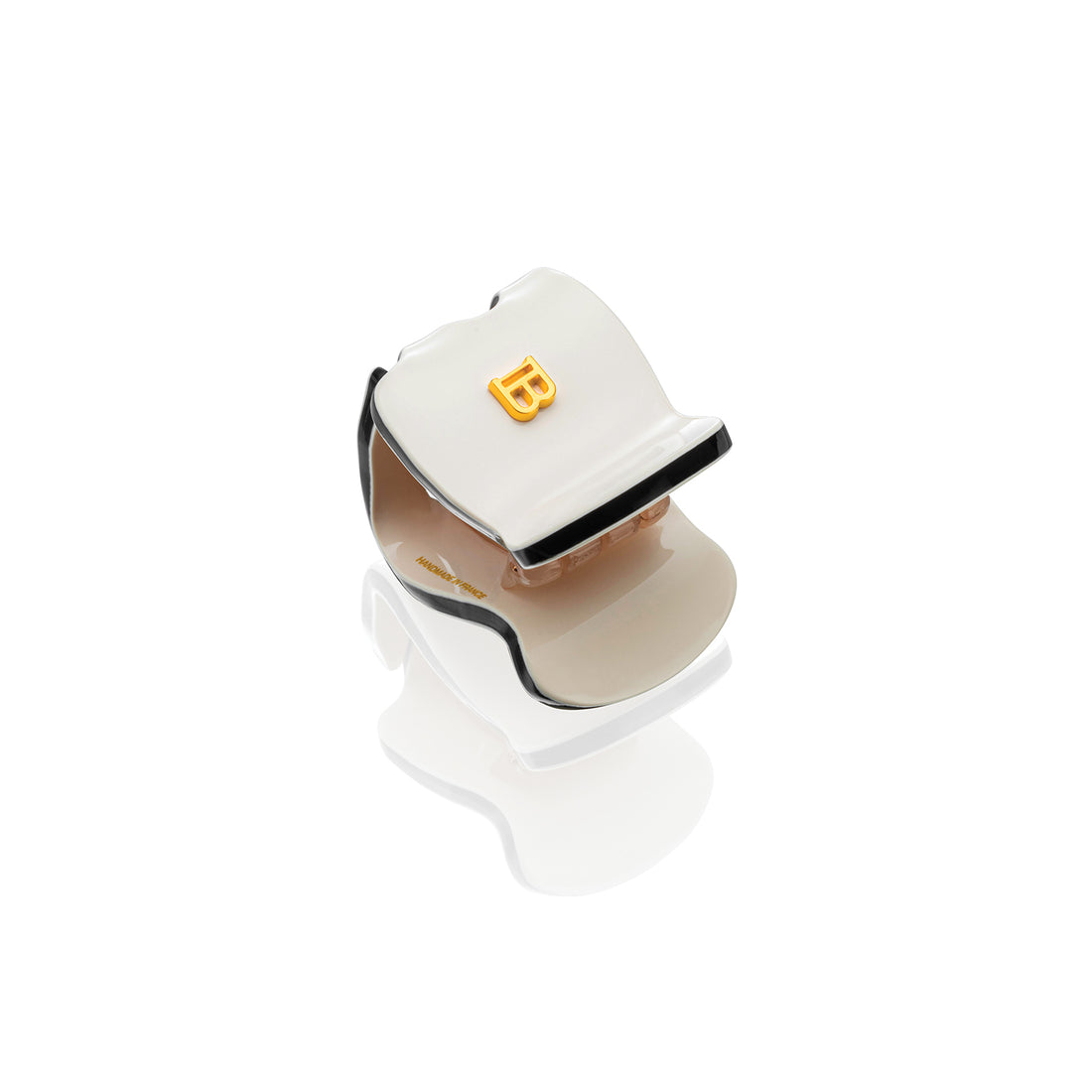 Cellulose Acetate Pince a Cheveux Extra Small White/Black