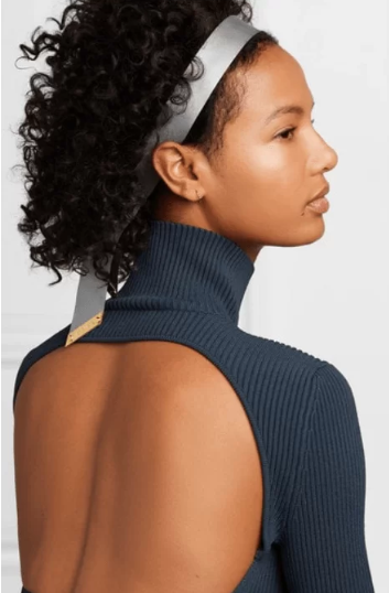 Genuine Leather Headband – Silver